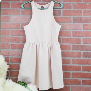 Gianni Bini Pink Knit Sleeveless Fit and Flare Waffle Mini Dress Size Small